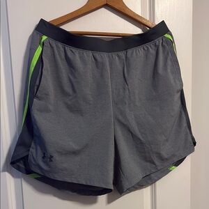 Under Armour Gray and Green Athletic Performance Shorts